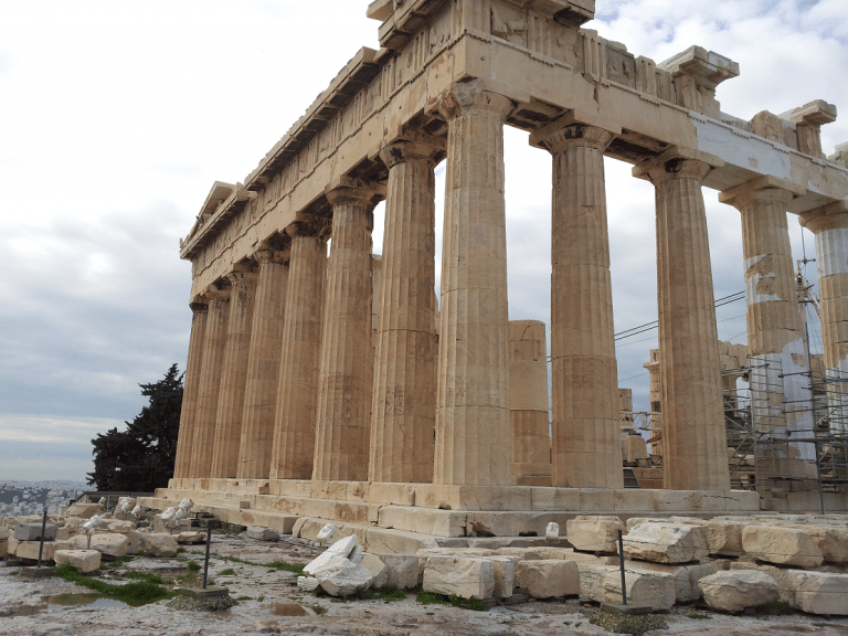 columns of the Acropolis in Athens