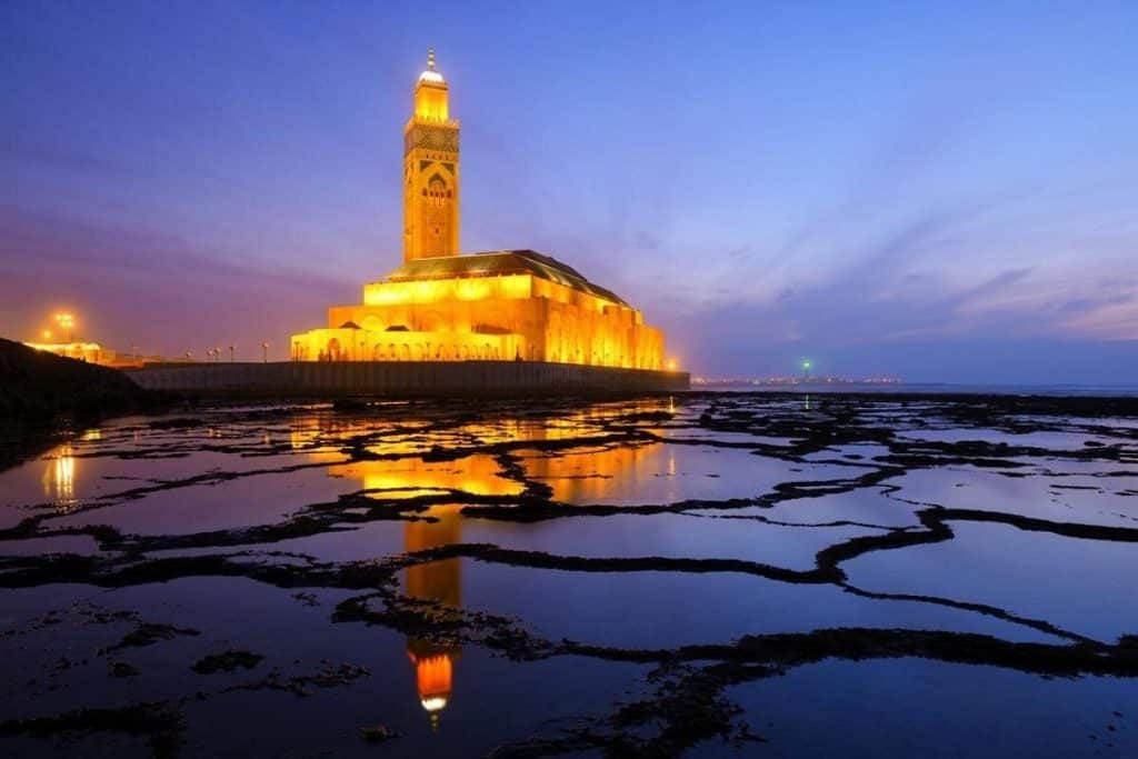 Atlantic coastline near Hassan II Mosque, Casablanca