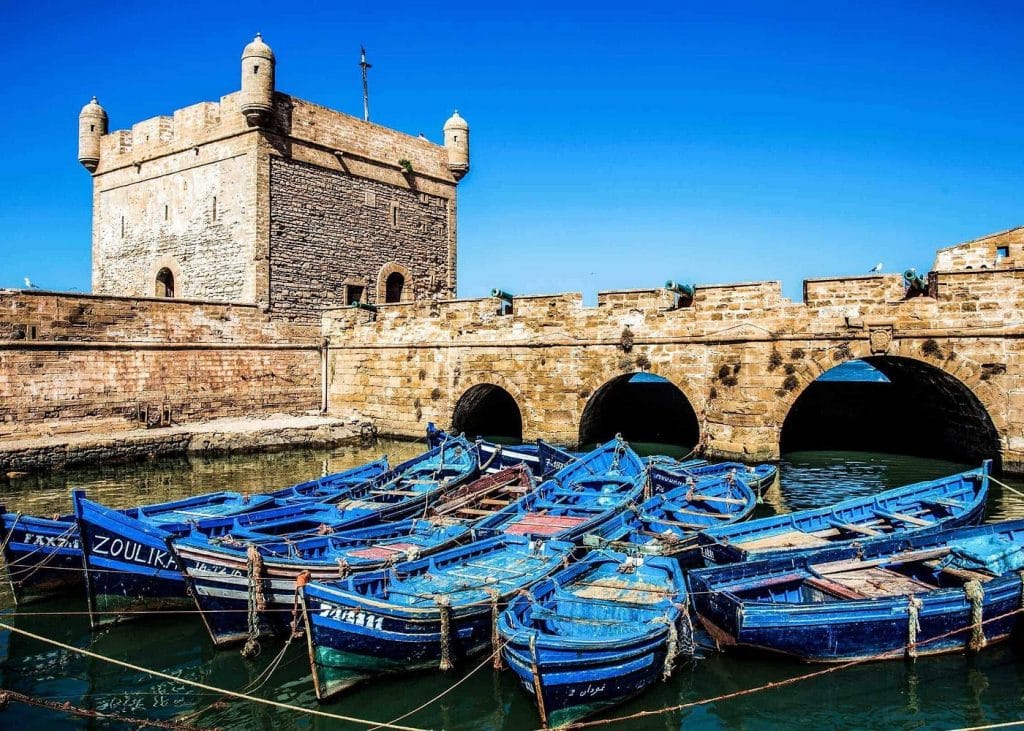 Fresh seafood market in Essaouira harbour